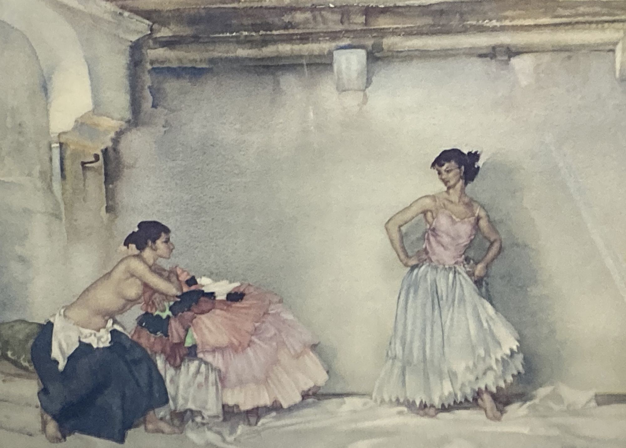 Sir William Russell Flint, limited edition print, Interior with two models, signed in pencil, 48 x 62cm